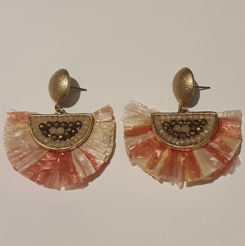 Statement crystal fan earrings - statement,