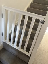 White Bespoke Stair Gate, Baby Gate, Pet Gate, Made to suit 81cm opening. Used.