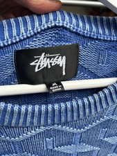 Rare Stussy Strand Knitted Jumper Blue Men’s Size M Brand New