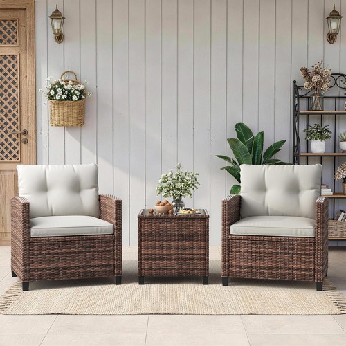 Pieces rattan bistro set - 3,
