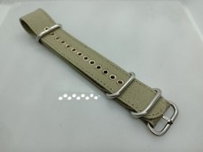 New Zuludiver 22mm Khaki Green Heavy Duty Canvas Nylon Military Watch Strap XM99