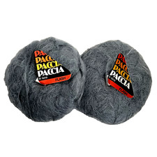 Vintage Wool Paccia La Lana Wool Viscose Dark Grey 22 Dye Lot 2392 50g x 2 1976