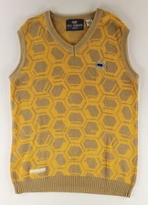 Wu Wear Wu-Tang Clan Sweater Vest VTG 90s Yellow Brown Mens L