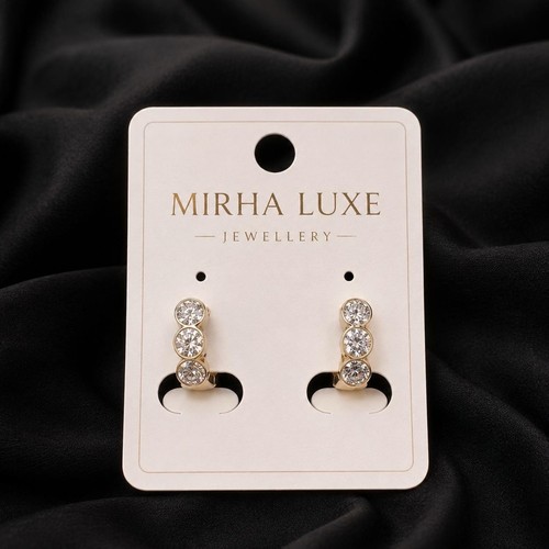 Gold tone triple clear stone - tone,