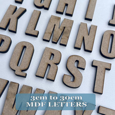 MDF Wooden Letters 3cm - 30cm  Small to Extra Large Alphabet Craft Shape Home F4
