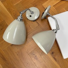 Two Original BTC Task Short Wall Lights - Putty Grey 