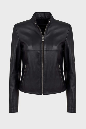 Ladies real leather biker - real,