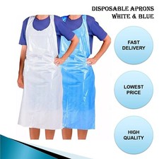 Disposable Polythene Plastic Aprons Flat Pack / Roll PPE Gowns For Kitchen Clean