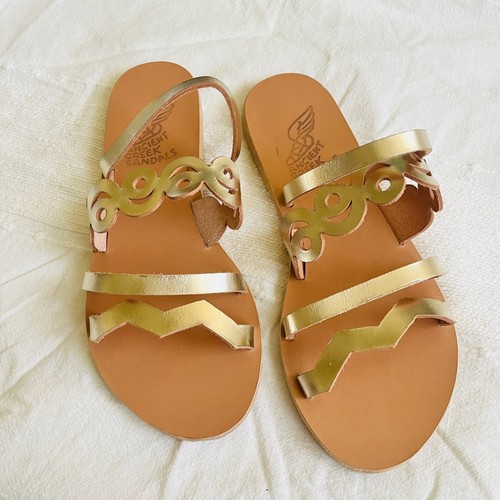 Ancient greek sandals metallic - sandals,