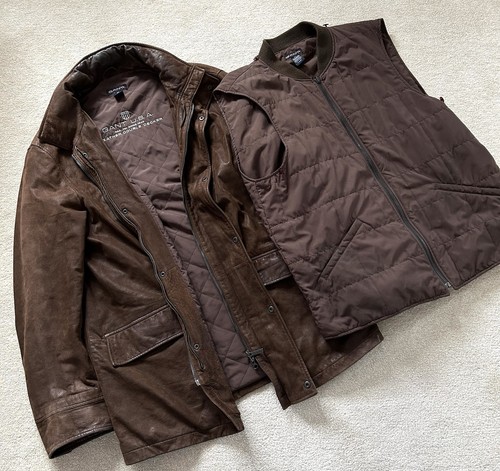 Rare gant brown leather double - gant,