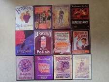 12 new old stock small tin plate signs, c1985