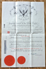 Certificate Freemason, Grand