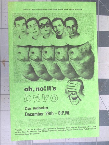 Vtg 1982 punk flyer - punk, devo