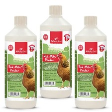 3x Red Mite Powder Puffer Bottle 500ml, Diatomaceous Earth, Natures Grub Chicken