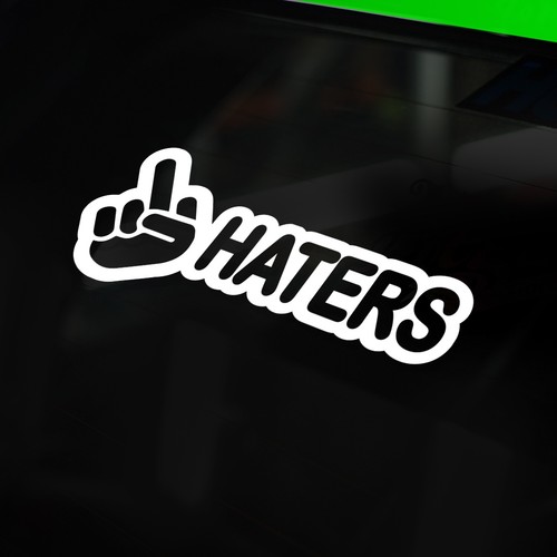 Haters middle finger decal - haters,