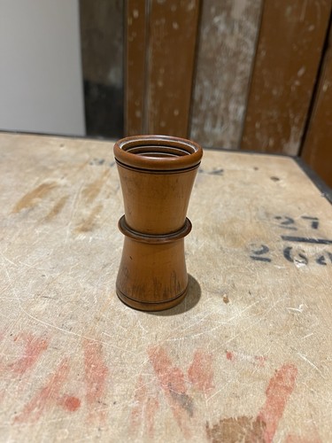 Antique wooden dice shaker - dice,