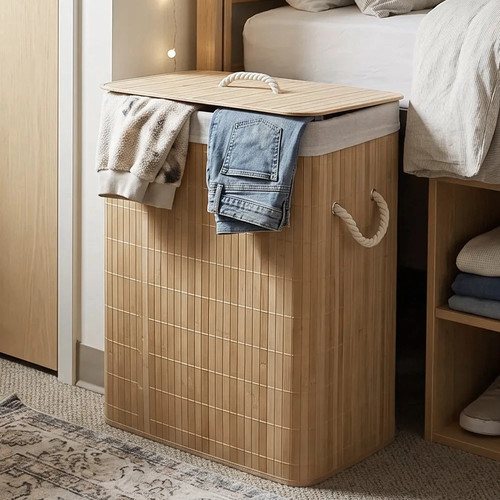 Bamboo laundry basket - bamboo,