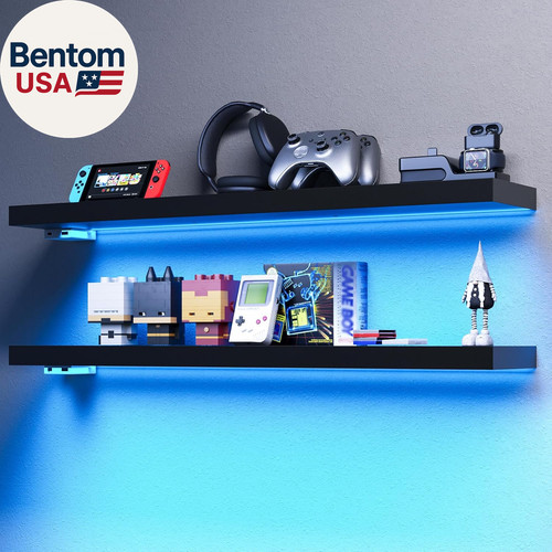 Floating shelves with rgb - with, led