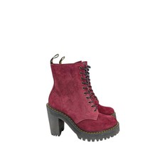 Dr Martens Kendra Heeled Boots Wine Red Size UK 4 Womens