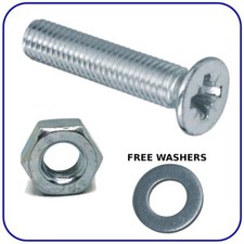 BOLTS AND NUTS M3 M4 M5 M6 M8 MACHINE SCREWS COUNTERSUNK ZINC PLATED FREE WASHER