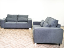 Large Grey Fabric 3+2 Seater Sofa Suite Premium Kensington Broadgate | Clearance