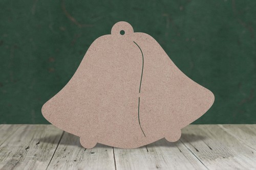 Bell double 3mm mdf wooden - bell,