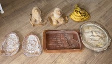 Assorted x 7 Latex Moulds Mole (x 2) Sun,  Snake,  Pair Of Feet, Cat Plaque