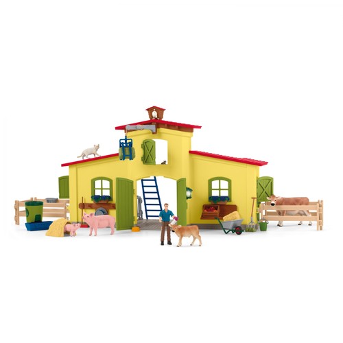 Large farm barn with figures - farm,