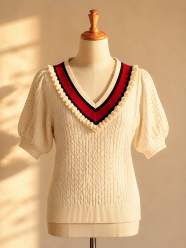 Voy cable knit puff - cable, sleeve