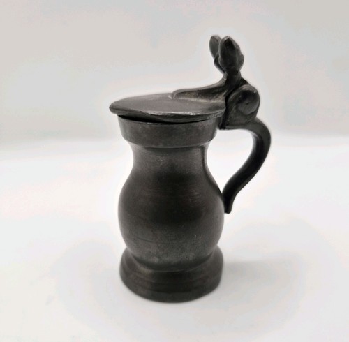 Antique pewter lidded measure - antique,