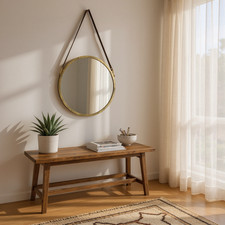 Large 42cm Round Glass Mirror