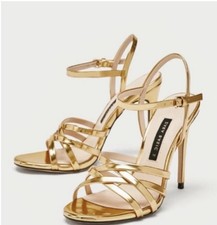 Zara Strappy Gold Stiletto