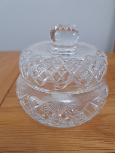 Antique cut glass powder bowl - glass,