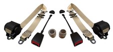 3 Point Beige Seat Belts Pair