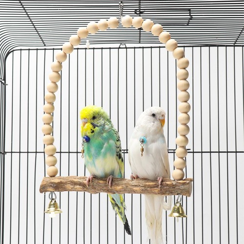 Bird perch stand with beaded - perch,