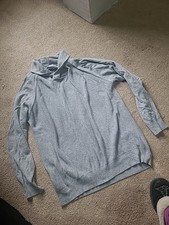 Tu Mens 100% Cotton Knitted Roll Neck Jumper Grey Size Larbe