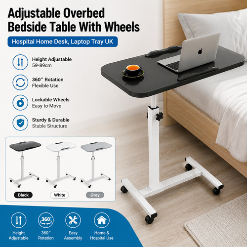 Adjustable overbed bedside - adjustable,