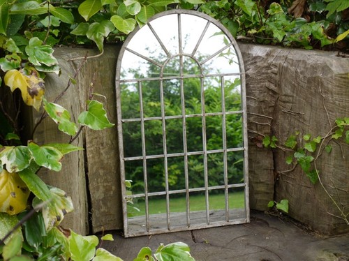 Arched garden mirror metal - garden,
