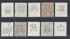 GERMANY/German Deutschland ￼ ?? PERFINS 10 Unusual Stamps fine used.