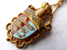 Vintage Enamel Miniature Perfume Bottle / Charm