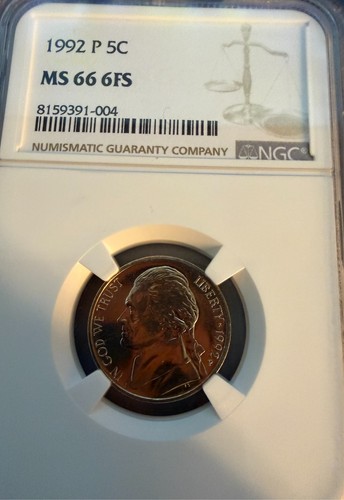 1992 jefferson nickel ngc - jefferson,