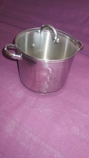 Stainless steel stock pot with lid: not suitable for induction