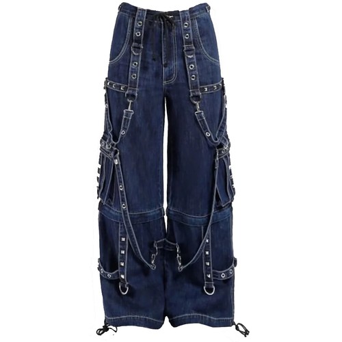 Gothic blue jeans zip - blue, off