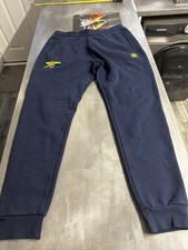 Adidas Originals Arsenal Sweat Pants Large Navy Blue Yellow Cannon Logo Bottoms