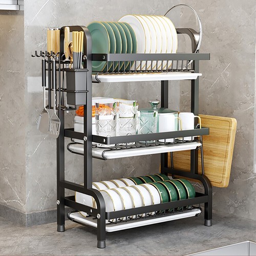 Tier dish drainer rack with - drainer,