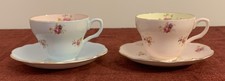 2 Vintage Foley Bone China Floral Duos, Cups & Saucers