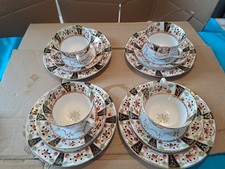 4x vintage Imari Melba bone china trio of tea cup, saucer and plate