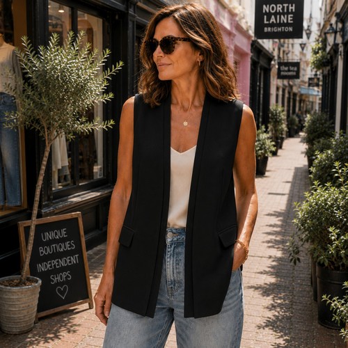 Zara sleeveless waistcoat - sleeveless, xs
