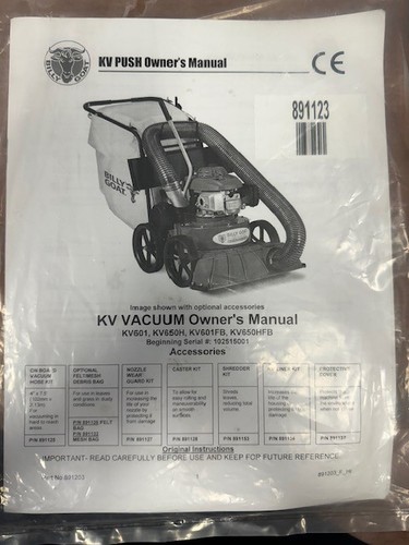 Billy goat push vacuum - goat,