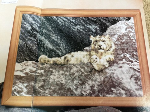 Snow leopard cross stitch - snow,